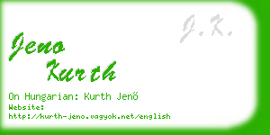 jeno kurth business card